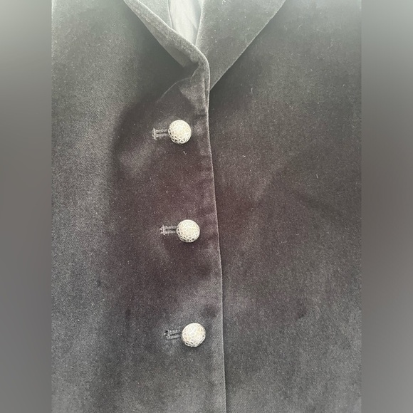 Talbots Black Velvet Cotton Silk Blend Blazer Jacket Plus Size 18W - Picture 2 of 7